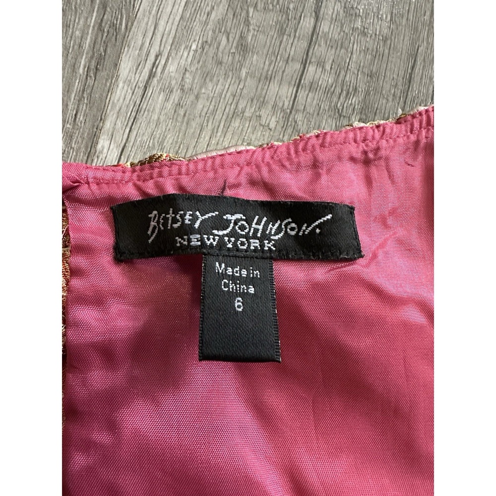 Betsy Johnson Strapless Brocade Butterfly Pink Velvet Sweetheart Corset Size 6 - Picture 16 of 16